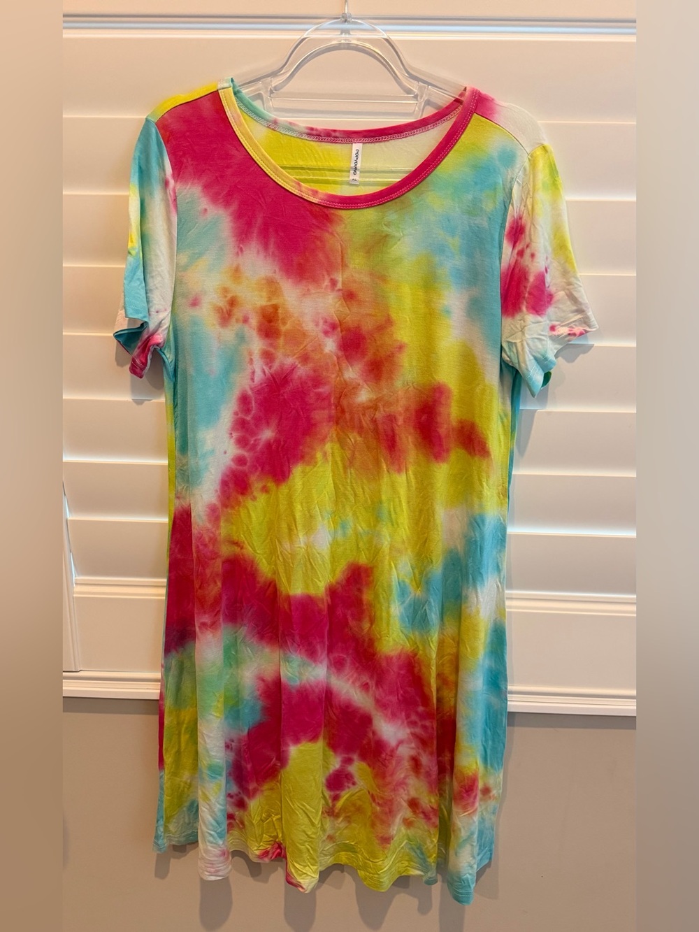 Women Tie-Dye Short Sleeve Pajama Dress - Multicolor